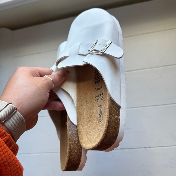 Birkenstock Boston Clogs White 42 Soft Footbed - Picture 13 of 15